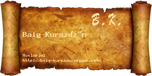 Baig Kurszán névjegykártya